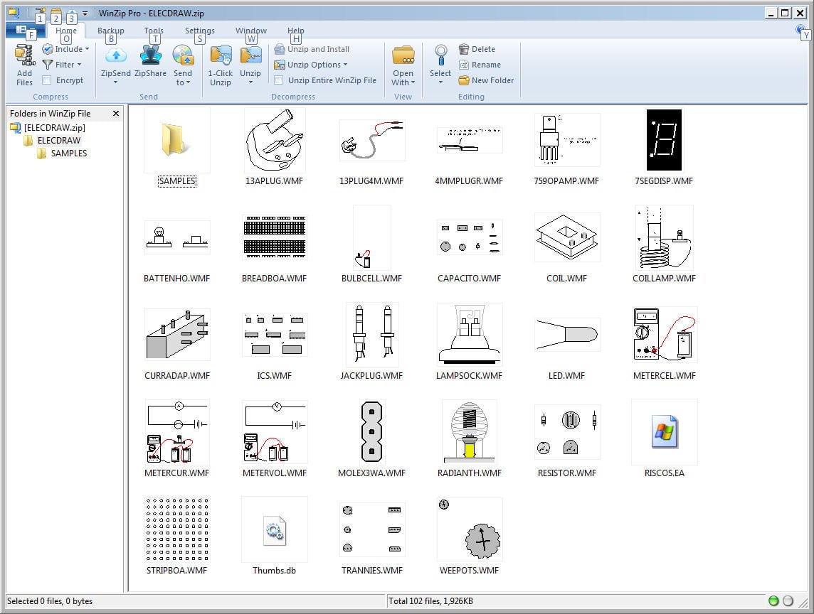 Unzip electrical symbols